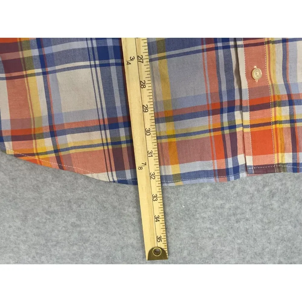 Banana Republic‎ Button Up Shirt Men's Size XL Short Sleeve Plaid Epaulettes